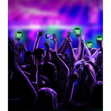 Folie de Sticla Securizata pentru Apple iPhone 15 Pro, Flippy, Luminous, Margine Fosforescenta Neon din Silicon, Mat, Anti-Amprenta, Protectie Completa, 9H, Violet