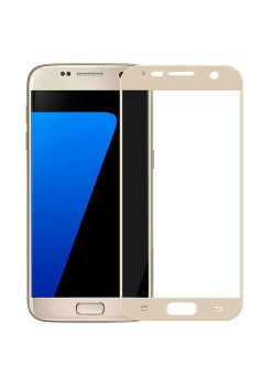 Folie Sticla compatibil cu Samsung Galaxy S7, Full Face V2, Auriu