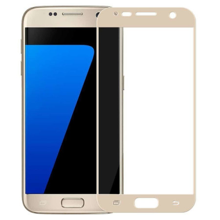 Folie Sticla compatibil cu Samsung Galaxy S7, Full Face V2, Auriu