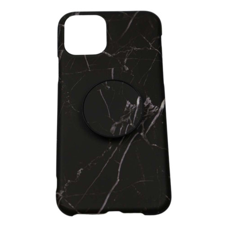 Husa protectie pentru Apple iPhone 11 Pro Max Soft IMD TPU Marble Negru cu Suport inclus