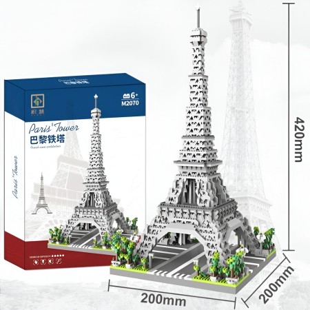 Set de Constructie Turnul Eiffel, Flippy, 6 Ani, Ornament Creativ, 42x20x20 cm, 649 de Piese, Gri