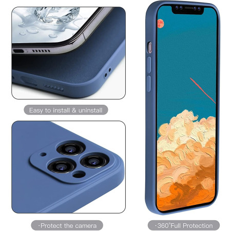 Husa protectie compatibila cu Apple iPhone 11 Pro Liquid Silicone Case Albastru inchis