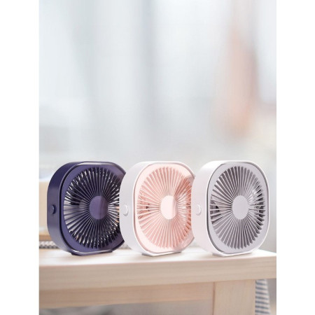 Mini ventilator pentru birou cu usb, Flippy, rotire 360 grade, 3 viteze, 1500 mA, 13.5 x 12,8, Albastru