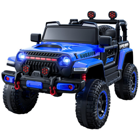 Mașină Electrică pentru Copii, Flippy, Off-Road, Conectare Bluetooth, telecomandă, Tracțiune Integrală, Lumina Intermitenta, Baterie 12V 7Ah, 120x63x68cm, Albastru