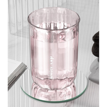 Cana de Apa pentru Clatit, Flippy, pentru Periuta de Dinti, 200 ml, 10.4 x 7.3 cm, Roz Transparent