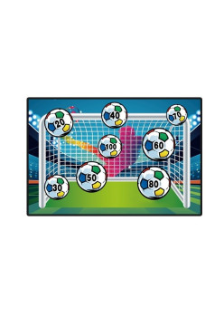 Set de Fotbal Flippy, Joc Recreativ pentru Copii, Minge cu Scai, Poarta din Material Textil, 150 x 100 cm, Multicolor