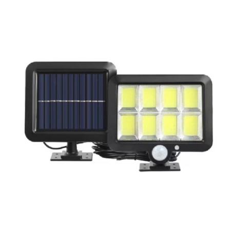 Lampa Solara LED 160 COB, Flippy, 8 Grile, Senzor de Lumina si Miscare, Lungime Cablu 4.6 m, Lumina Alba