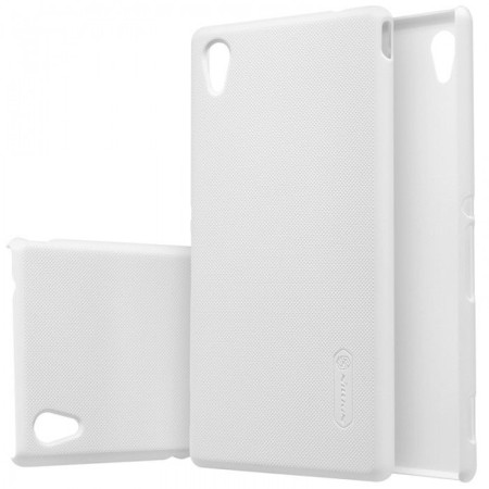 Husa Sony Xperia Z L36H Nillkin Frosted Shield Alb + Folie de protectie