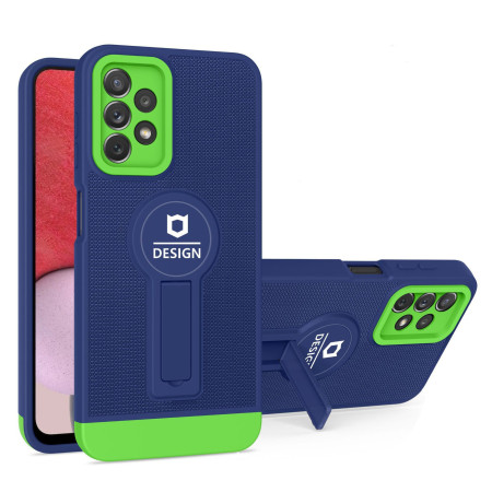 Husa Armor Design cu Stand pentru iPhone 11 Pro, Albastru/ Verde, Suport Auto Magnetic, Wireless Charge, Protectie Antisoc, Flippy