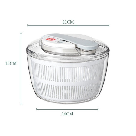 Uscator Manual pentru Salata si Verdeturi, Flippy, Plastic, 16x15x21 cm, Capacitate 3L, Alb