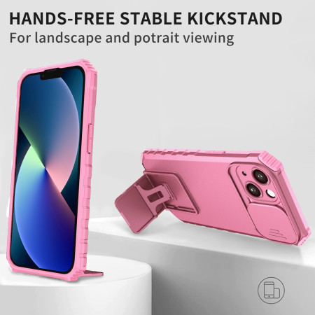 Husa Defender cu Stand pentru Samsung Galaxy A52 / A52 5G, Roz, Suport reglabil, Antisoc, Protectie glisanta pentru camera, Flippy