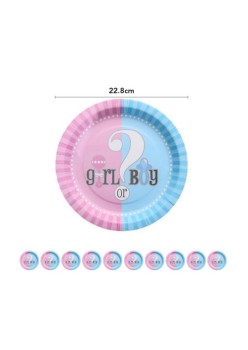 Set 10 farcurii Gender Reveal, 23 cm