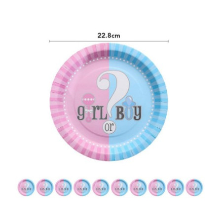 Set 10 farcurii Gender Reveal, 23 cm