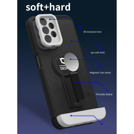 Husa Armor Design cu Stand pentru Apple iPhone XR, Negru/Alb, Suport Auto Magnetic, Wireless Charge, Protectie Antisoc, Flippy