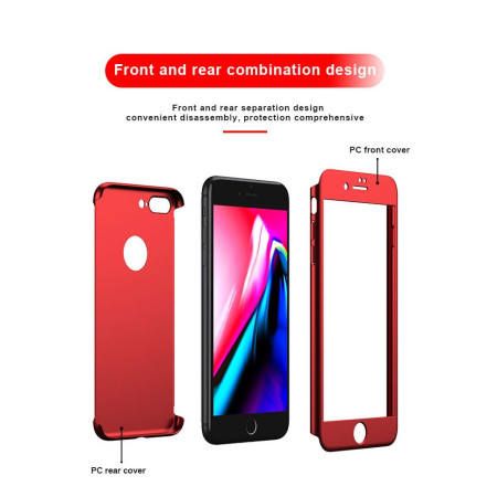 Husa Apple iPhone 8 Plus IPAKY Full Cover 360 Rosu + Folie Cadou