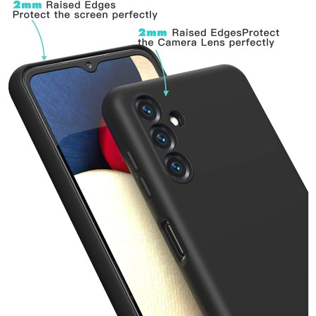 Husa de Protectie, Flippy, pentru Samsung Galaxy A55, Liquid Silicone, cu Microfibra pe Interior, Protectie Antisoc, Compatibil Incarcare Wireless, Negru