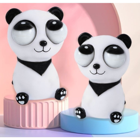 Jucarie interactiva antistres Flippy, squeeze eye-popping panda, multicolor