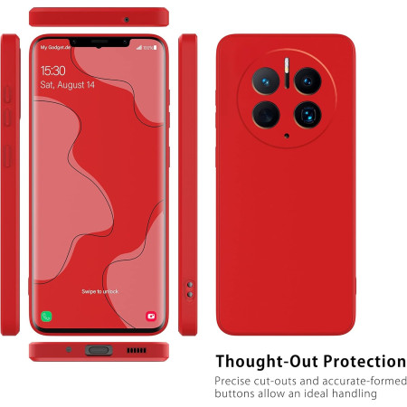 Husa de Protectie, Flippy, pentru Huawei Mate 50 Pro, Liquid Silicone, cu Microfibra pe Interior, Protectie Antisoc, Compatibil Incarcare Wireless, Rosu