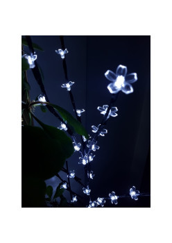 Decoratiune Luminoasa Crenguta cu Baterii 72 LED -uri Flori Alb Rece