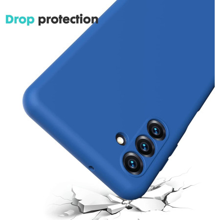 Husa de Protectie, Flippy, pentru Samsung Galaxy A55, Liquid Silicone, cu Microfibra pe Interior, Protectie Antisoc, Compatibil Incarcare Wireless, Albastru