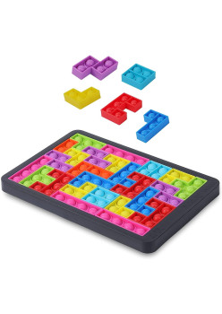 Joc antistres din silicon, Flippy, Pop It Now and Flip It, Puzzle Blocks, Multicolor