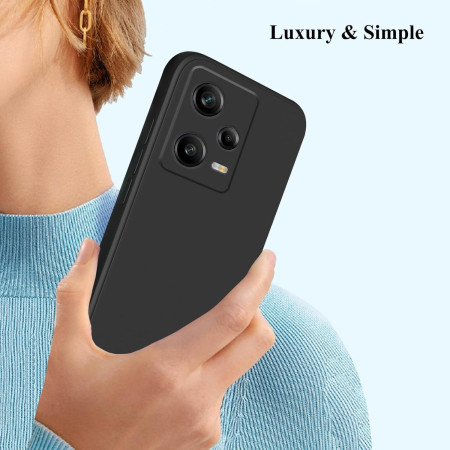 Husa de Protectie, Flippy, pentru Xiaomi Redmi Note 12 Pro 5G, Liquid Silicone, cu Microfibra pe Interior, Protectie Antisoc, Compatibil Incarcare Wireless, Negru