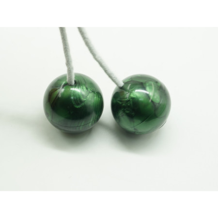 Jucarie interactiva cu bile, Flippy, Clackers ball, antistres, Verde, 40 mm