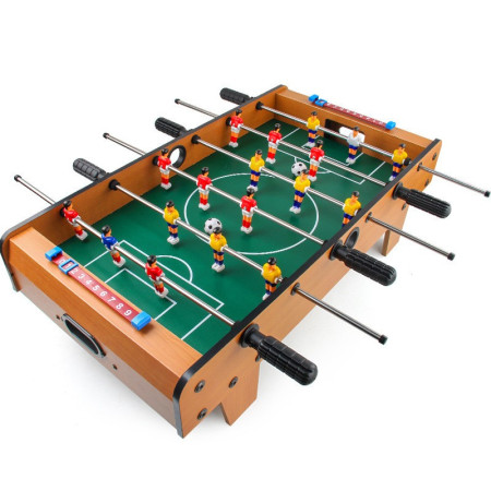 Masa de Fotbal cu Teren si 18 Jucatori Flippy, 6 Manere, cu Tablou pentru Scor, din Metal, Lemn si ABS, 69 x 36.5 x 23 cm, cu Picioruse, pentru copii/adulti