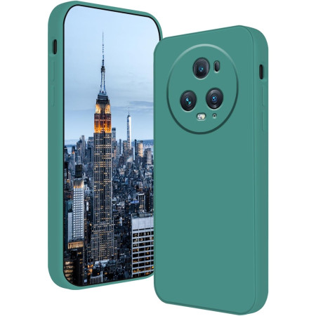 Husa de Protectie, Flippy, pentru Honor Magic 5 Pro, Liquid Silicone, cu Microfibra pe Interior, Protectie Antisoc, Compatibil Incarcare Wireless, Verde