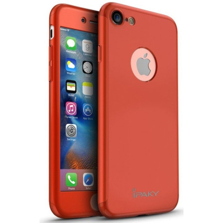 Husa Apple iPhone 6/6S IPAKY Full Cover 360 Rosu + Folie Cadou