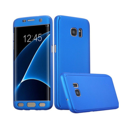 Husa de protectie pentru Samsung Galaxy A3 2017 Full Cover 360 Albastru + Folie de protectie