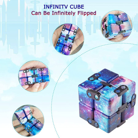 Cub antistres, Fidget Toy, Infinity Magic Cube, Galaxy, 4x4x4 cm