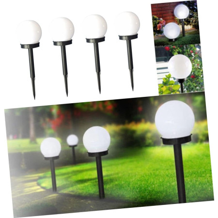 Set 2 Lampi Solare LED, Flippy, Forma Sferica, Tip Glob, Diametru 10 cm, Alb Rece