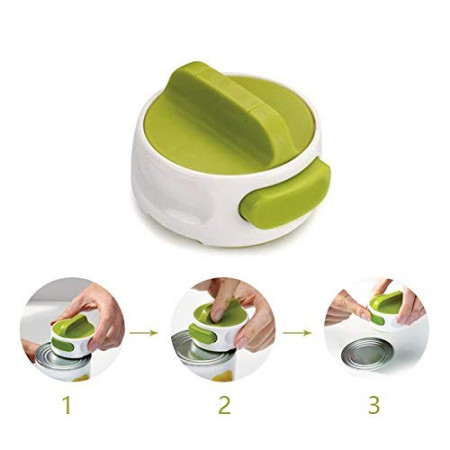 Desfacator Manual de Conserve si Sticle, Flippy, 6.8 x 4.8 cm, din ABS + Otel, Verde/Alb