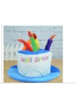 Palarie Happy Birthday, Flippy, Accesoriu pentru Petrecere, Model Tort, Tematica Aniversare, 60x60x55 cm, Albastru