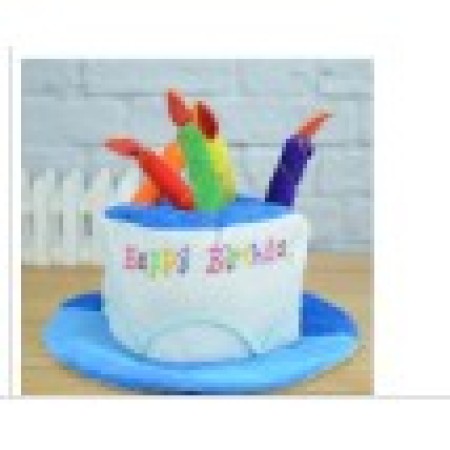 Palarie Happy Birthday, Flippy, Accesoriu pentru Petrecere, Model Tort, Tematica Aniversare, 60x60x55 cm, Albastru