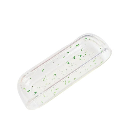 Husa Flippy pentru IQOS Iluma, de Protectie, Anti Soc si Zgarieturi, din Plastic, 12.5 x 4.2 x 2.6 cm, Transparent cu Sclipici Verde