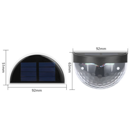 Set 2x Lampa solara de perete 6LED, Flippy, carcasa neagra, lumina alb rece