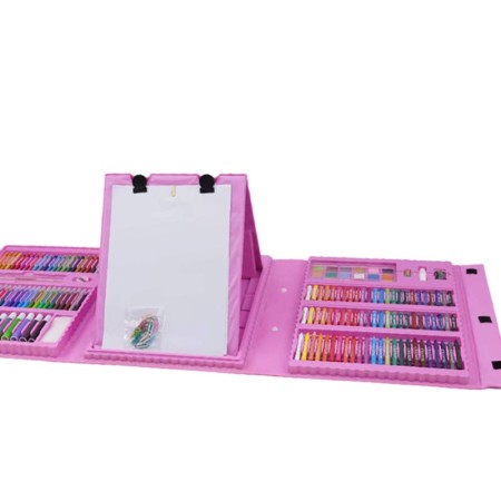 Set 208 Piese, Complet pentru Pictura si Desen, Flippy, Tip Servieta, 3-12 Ani, 32.6 x 27.7 x 6 cm, Roz