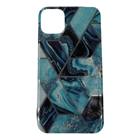 Husa protectie pentru Samsung S10E Soft IMD TPU Marble Geometric Albastru