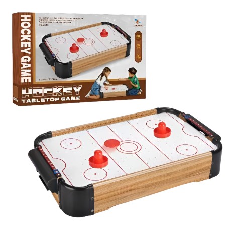 Masa Air Hockey Graffiti fara Picioare, Flippy, Lemn, 2 Pucuri, Tabela Scor, 2 Impingatoare, 57x31x9.5 cm, Maro