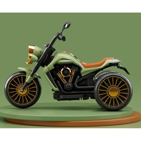 Motocicleta Electrica Flippy, cu Acumulator, Telecomanda, Bluetooth, Sistem Anti-Rasturnare, Sistem de Lumini si Sunet, 1-8 Ani, 93 x 48 x 63 cm, Verde