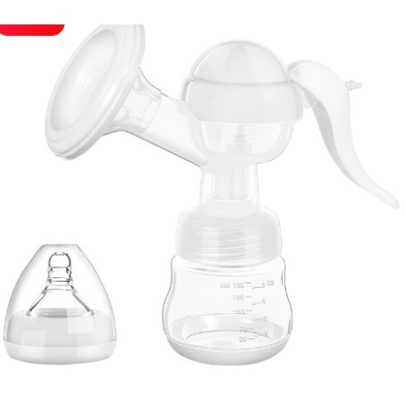 Pompa de San Manuala Multifunctionala, Flippy, Portabila, cu Tetina pentru Biberon, Anti-Scurgere, Anti-Reflux, 17x18 cm, 150 mL, Silicon, Recipient Transparent, Alb