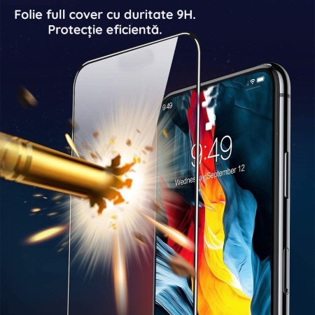 Folie Sticla Securizata Flippy compatibil cu Huawei Nova 9SE, Full Glue Negru