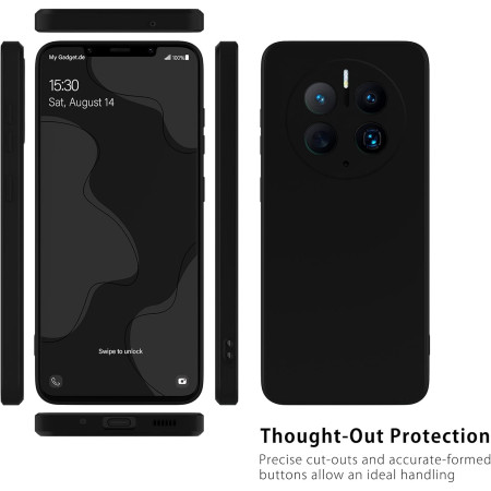 Husa de Protectie, Flippy, pentru Huawei Mate 50 Pro, Liquid Silicone, cu Microfibra pe Interior, Protectie Antisoc, Compatibil Incarcare Wireless, Negru