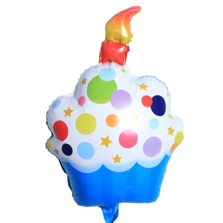 Balon din Folie Metalizata, Flippy, Figurine Dulciuri, Model 1, Tematica Prajitura Aniversara, 68x44 cm, Ambalaj Individual, Pai Inclus, Umflare cu Aer sau Heliu, Multicolor