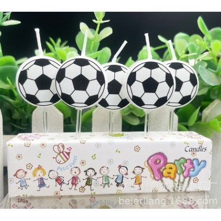 Set 5 lumanari minge de fotbal, 13 x 2.1 x 8.7 cm