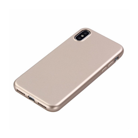 Husa Apple iPhone X Full Silicone 360 Auriu + Folie de protectie