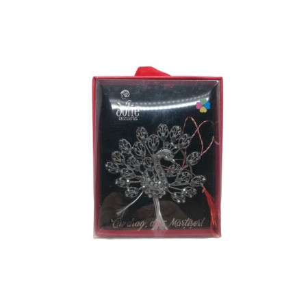 Martisor Brosa VINTAGE V4 Paun Negru  8cm x 10cm