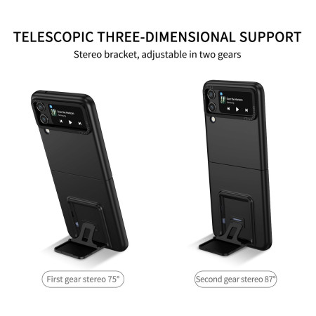 Husa de protectie Flippy, Pliere Tridimensionala, Multifunctionala, PC, pentru Samsung Galaxy Z Flip 4/Z Flip 4 5G, Negru